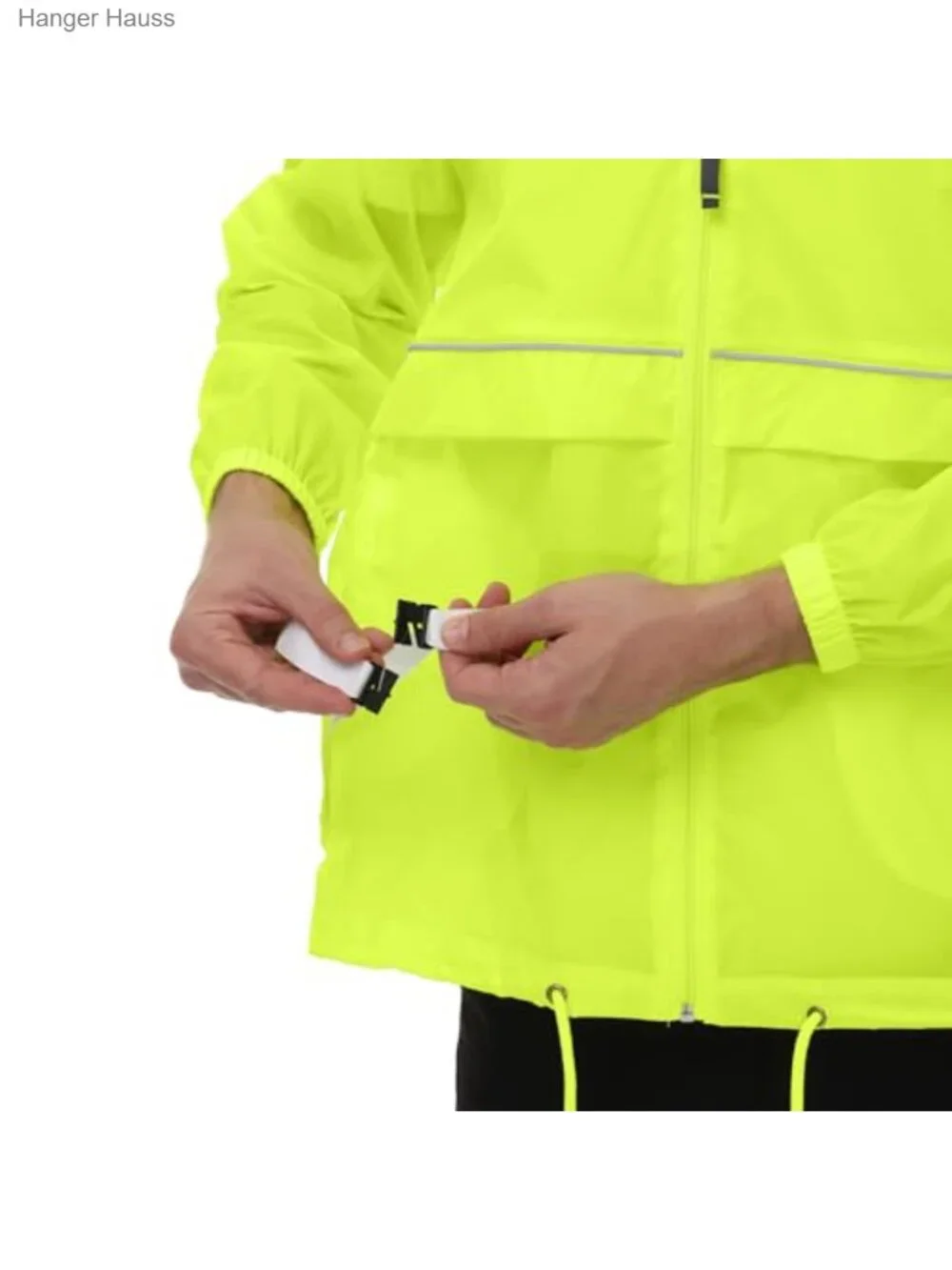 Men's Waterproof Rain Jacket Windbreaker with Hood Packable Reflective Strip